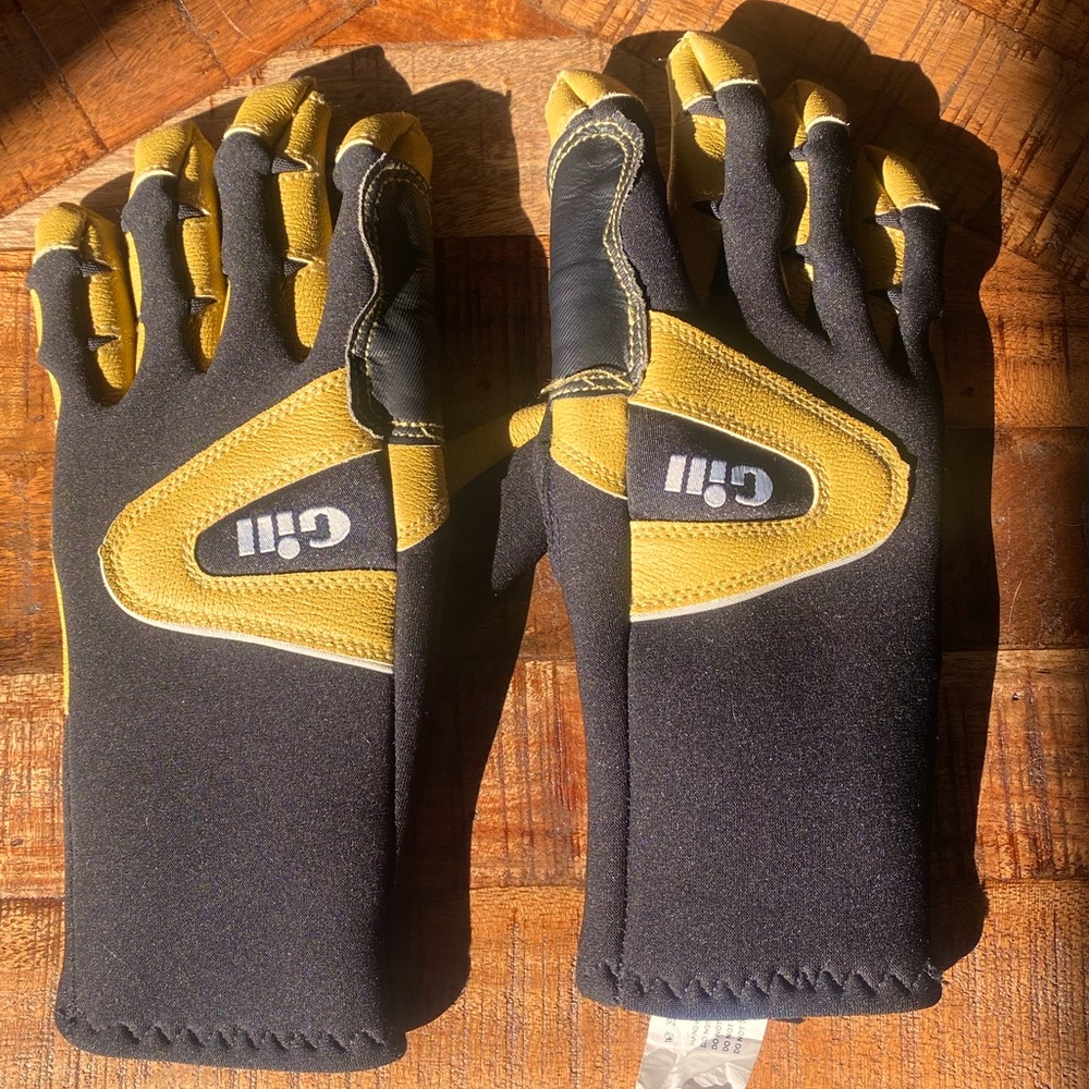 Women's Black and Yellow Sailing Gloves